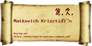 Matkovich Krisztián névjegykártya